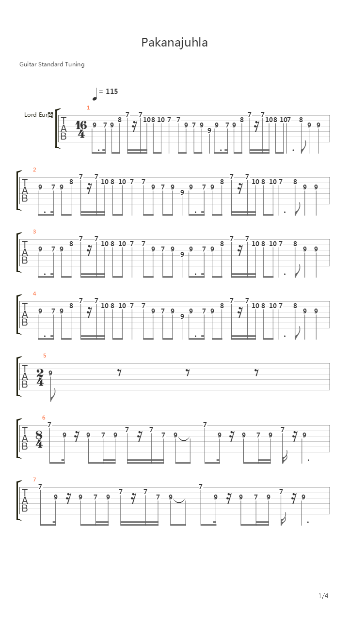 Pakanajuhla吉他谱