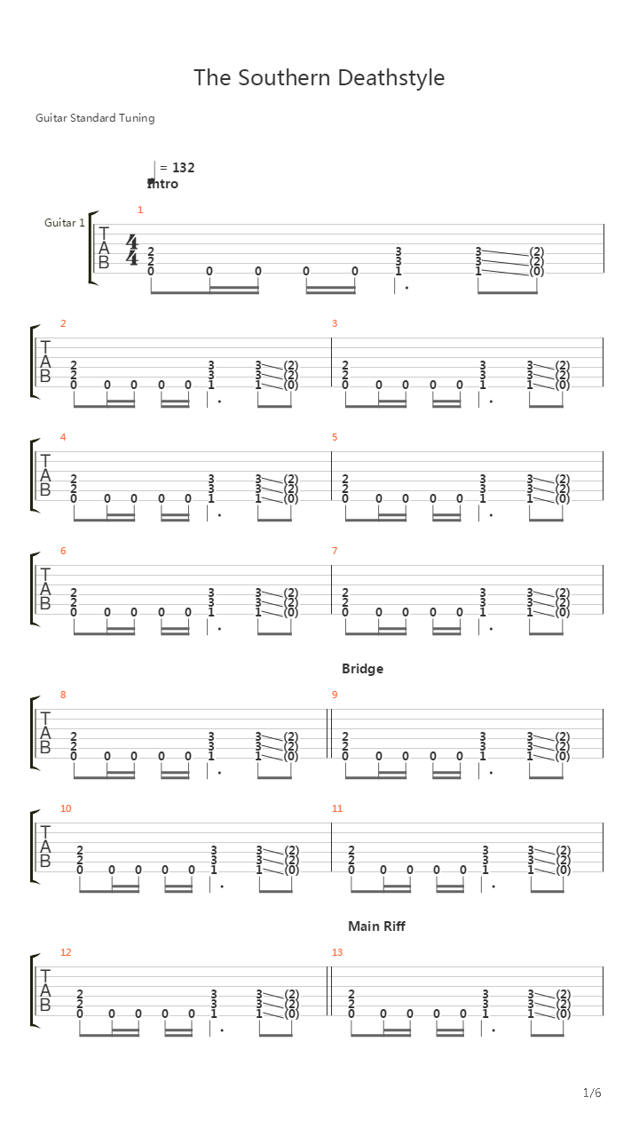The Southern Deathstyle吉他谱