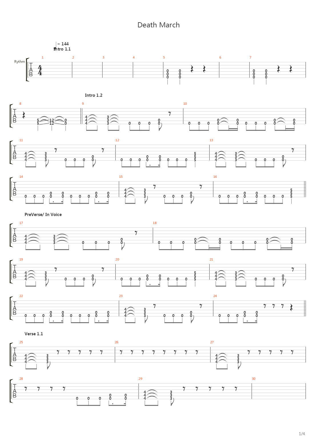 Death March吉他谱
