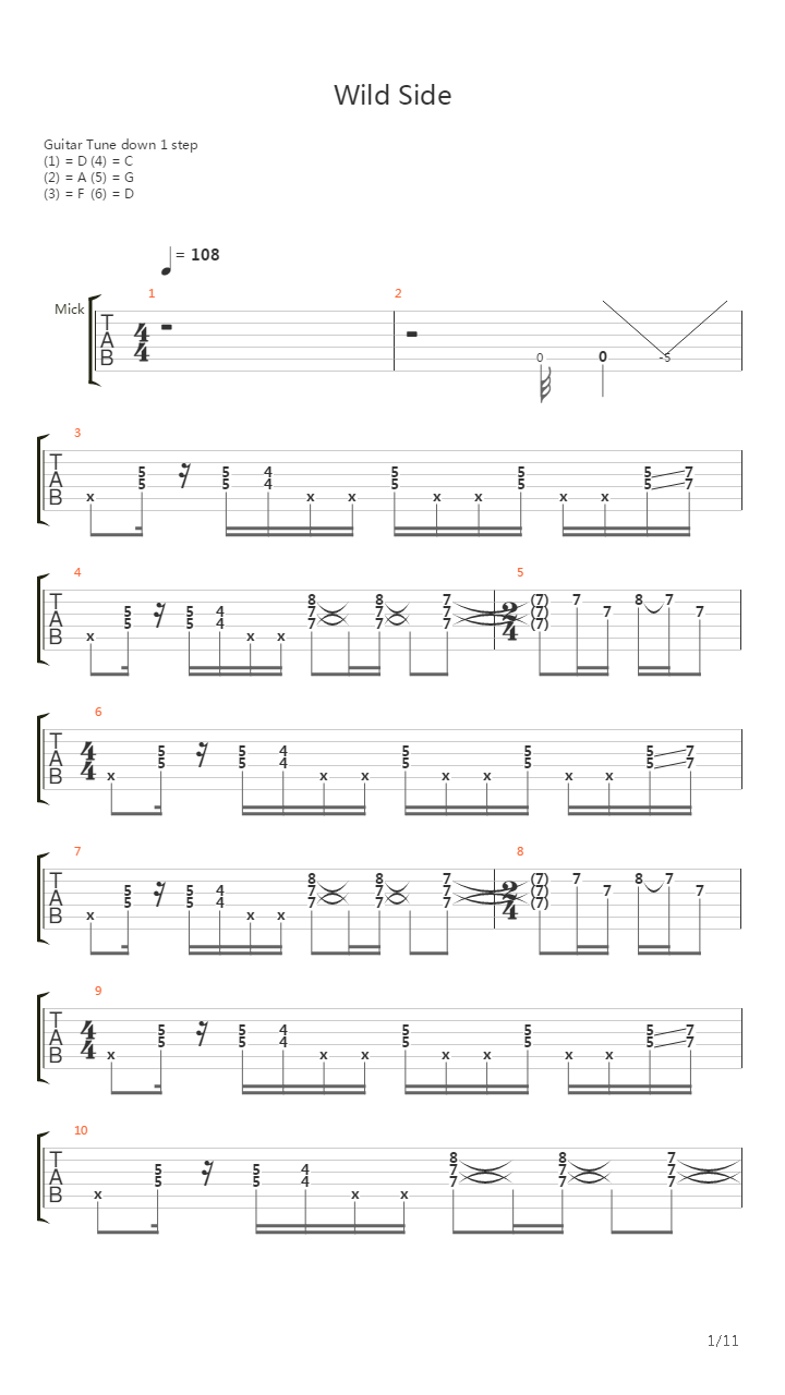 Wild Side吉他谱