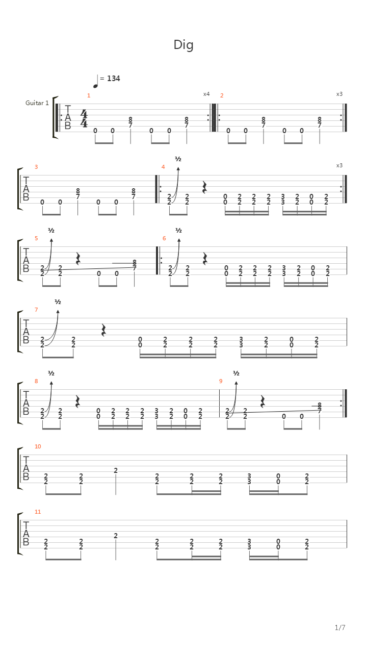 Dig吉他谱