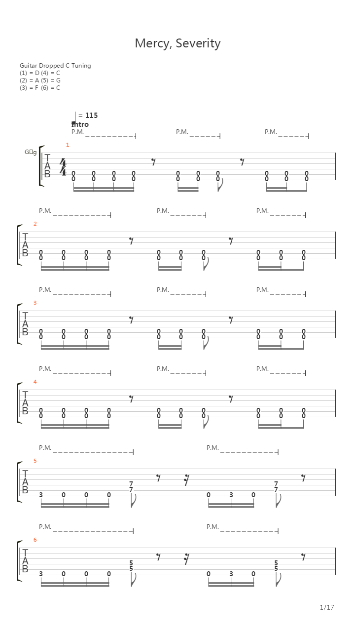 Mercy Severity吉他谱