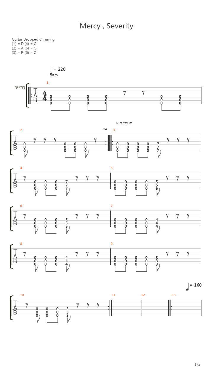 Mercy Severity吉他谱