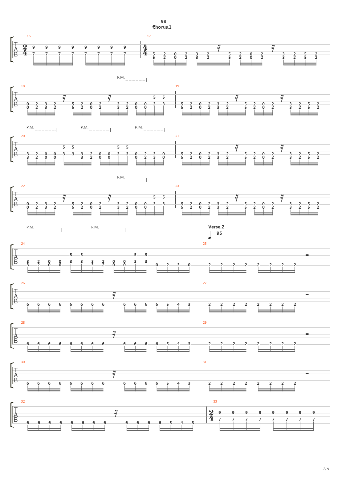 Pushing Through吉他谱