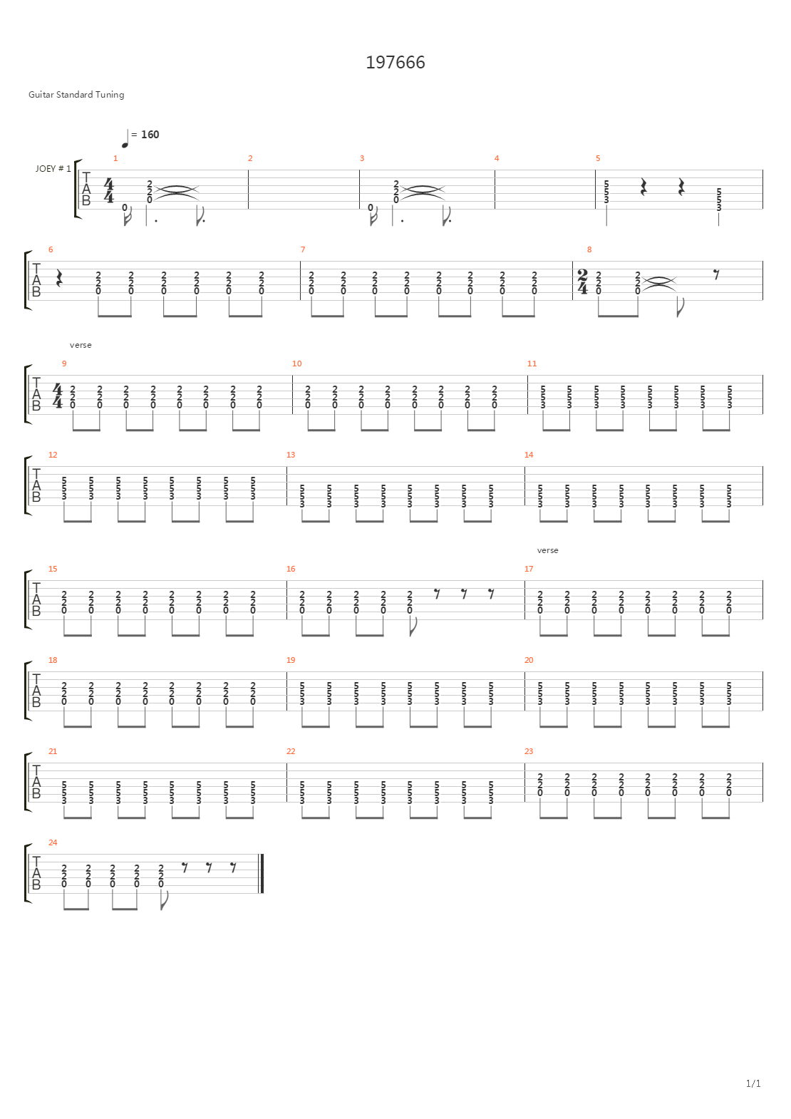 197666吉他谱