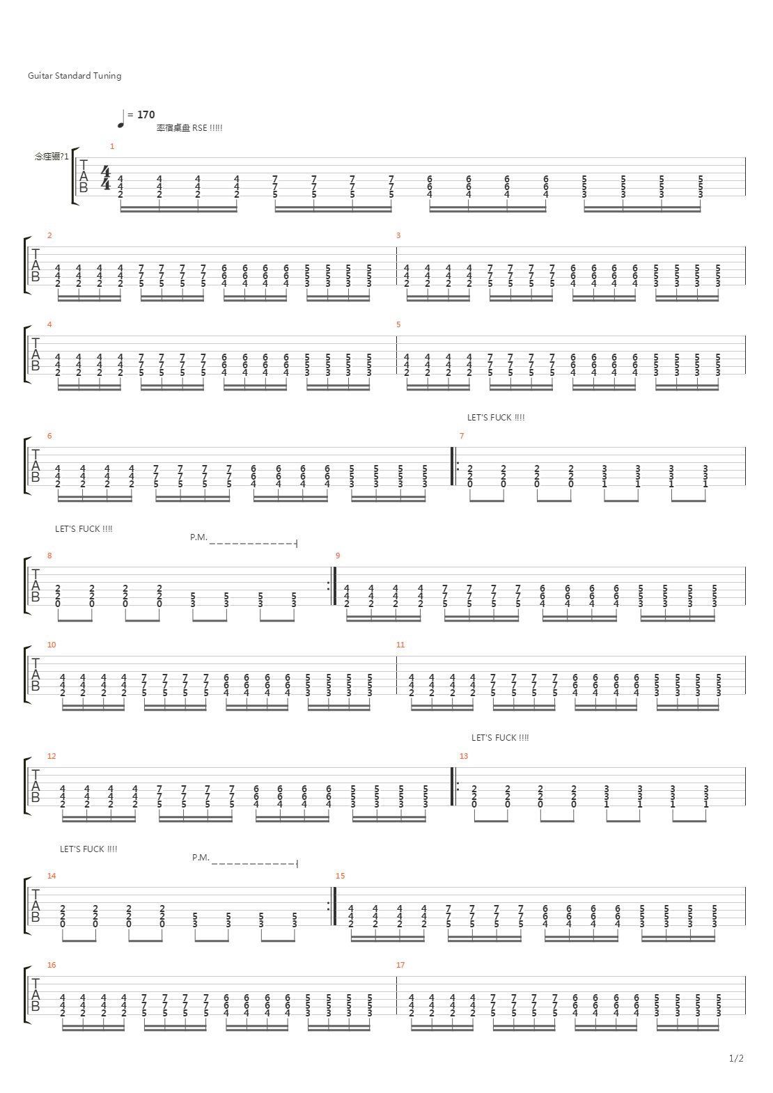 Lets Fuck吉他谱