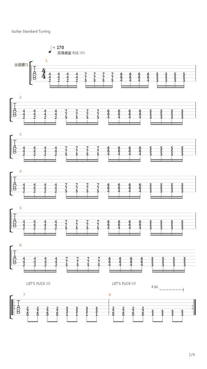 Lets Fuck吉他谱