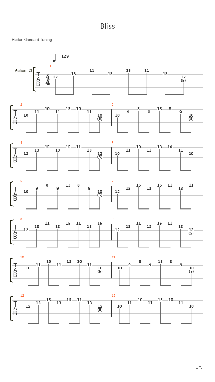 Bliss (Live)吉他谱
