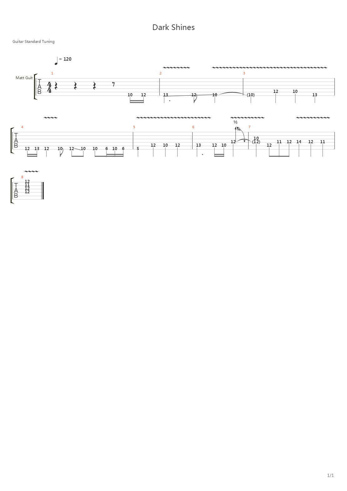 Dark Shines (Intro)吉他谱