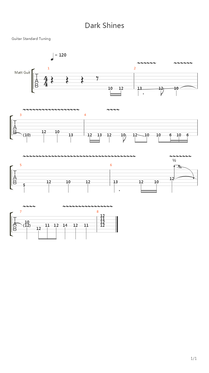 Dark Shines (Intro)吉他谱