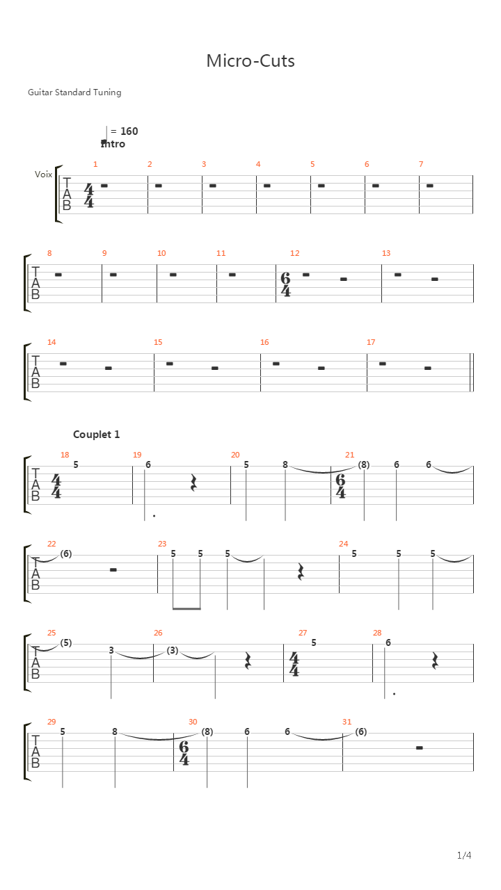 Micro Cuts吉他谱
