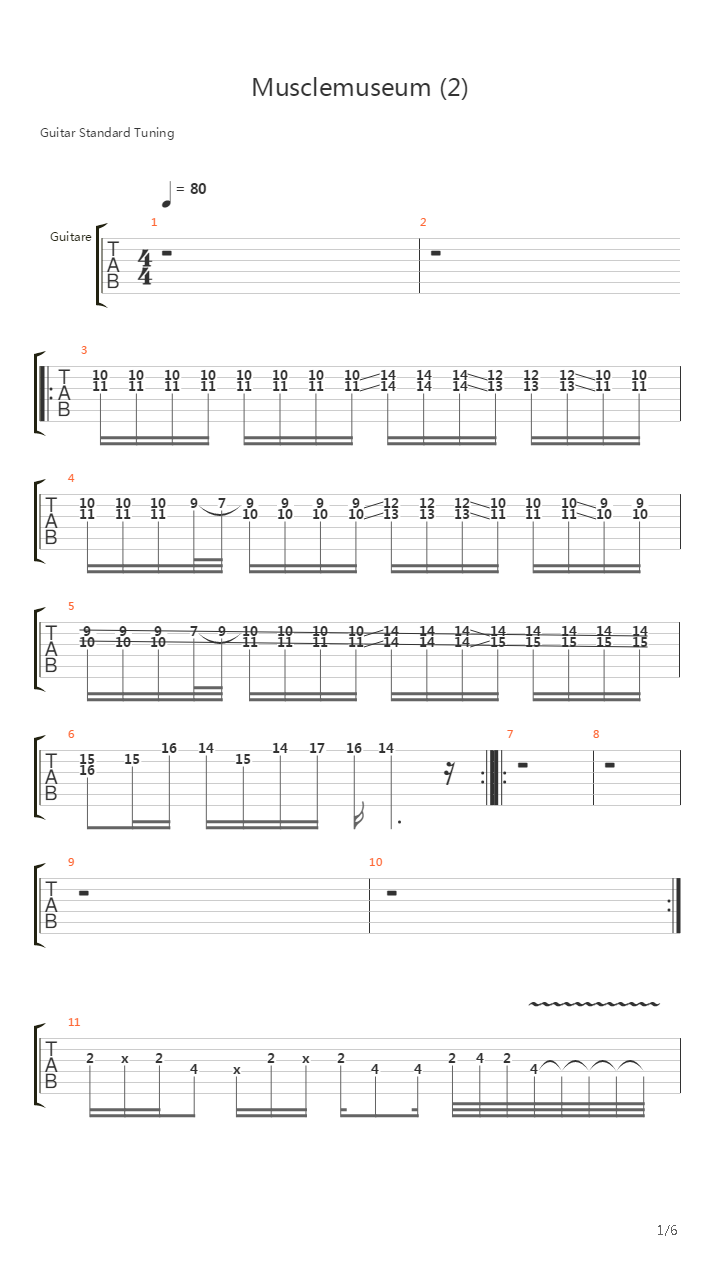 Musclemuseum吉他谱