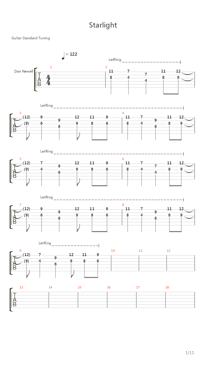 Starlight (acoustic)吉他谱