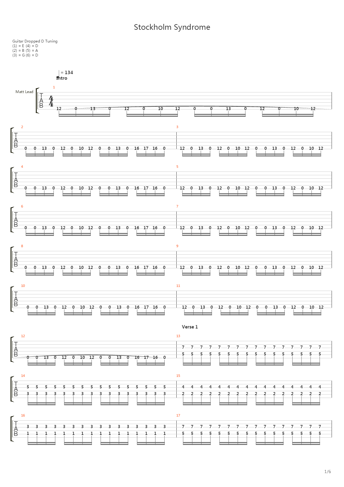 Stockholm Syndrome吉他谱