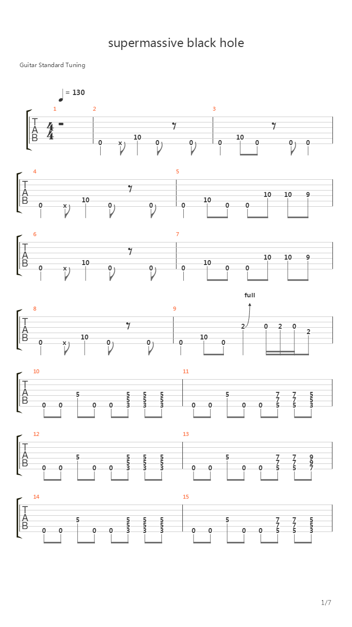 Supermassive Black Hole (Guitar Cover by relaxboi)吉他谱