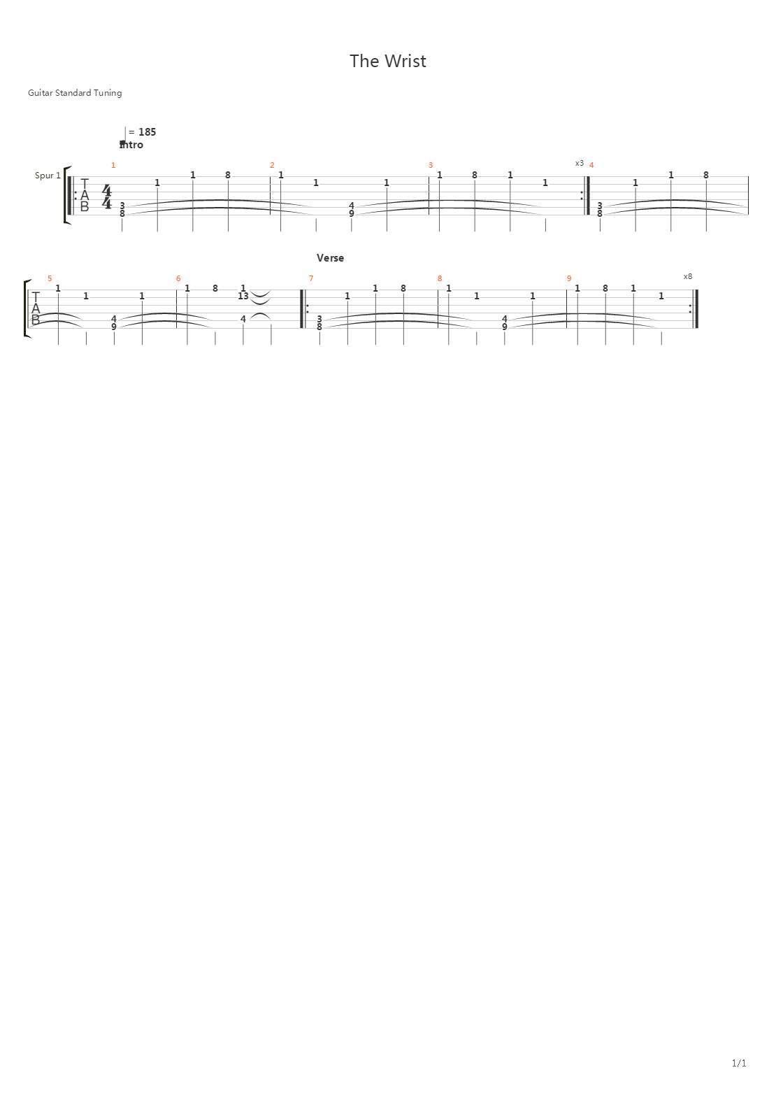 The Wrist (Keyboard Intro)吉他谱