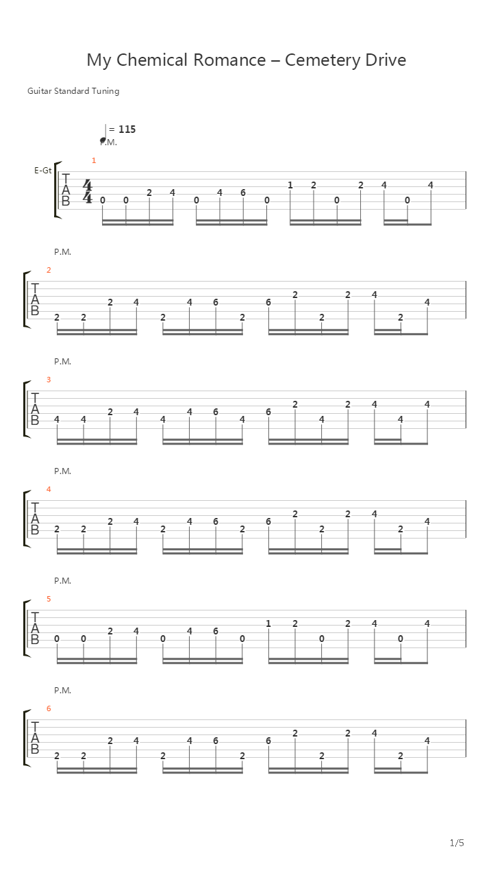 Cemetery Drive吉他谱