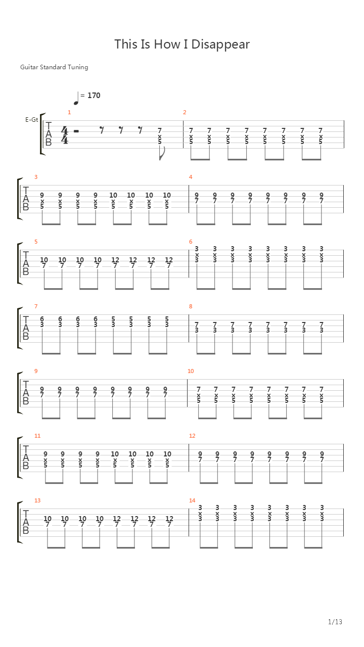 This Is How Disappear吉他谱