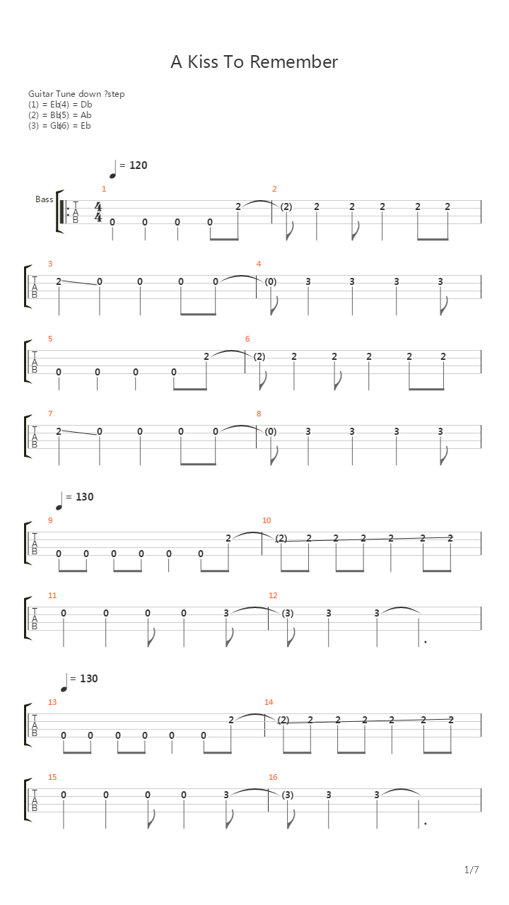 A Kiss To Remember吉他谱