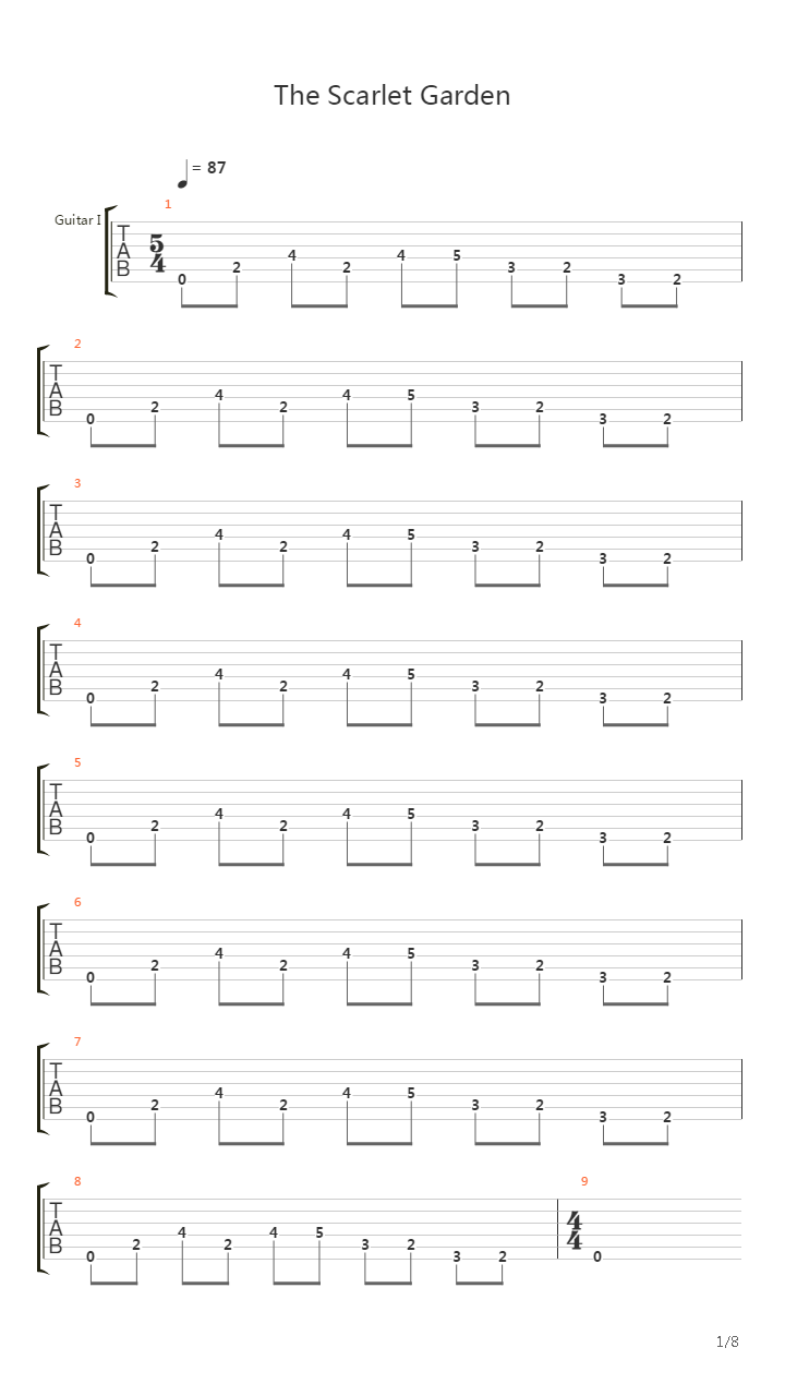 The Scarlet Garden吉他谱