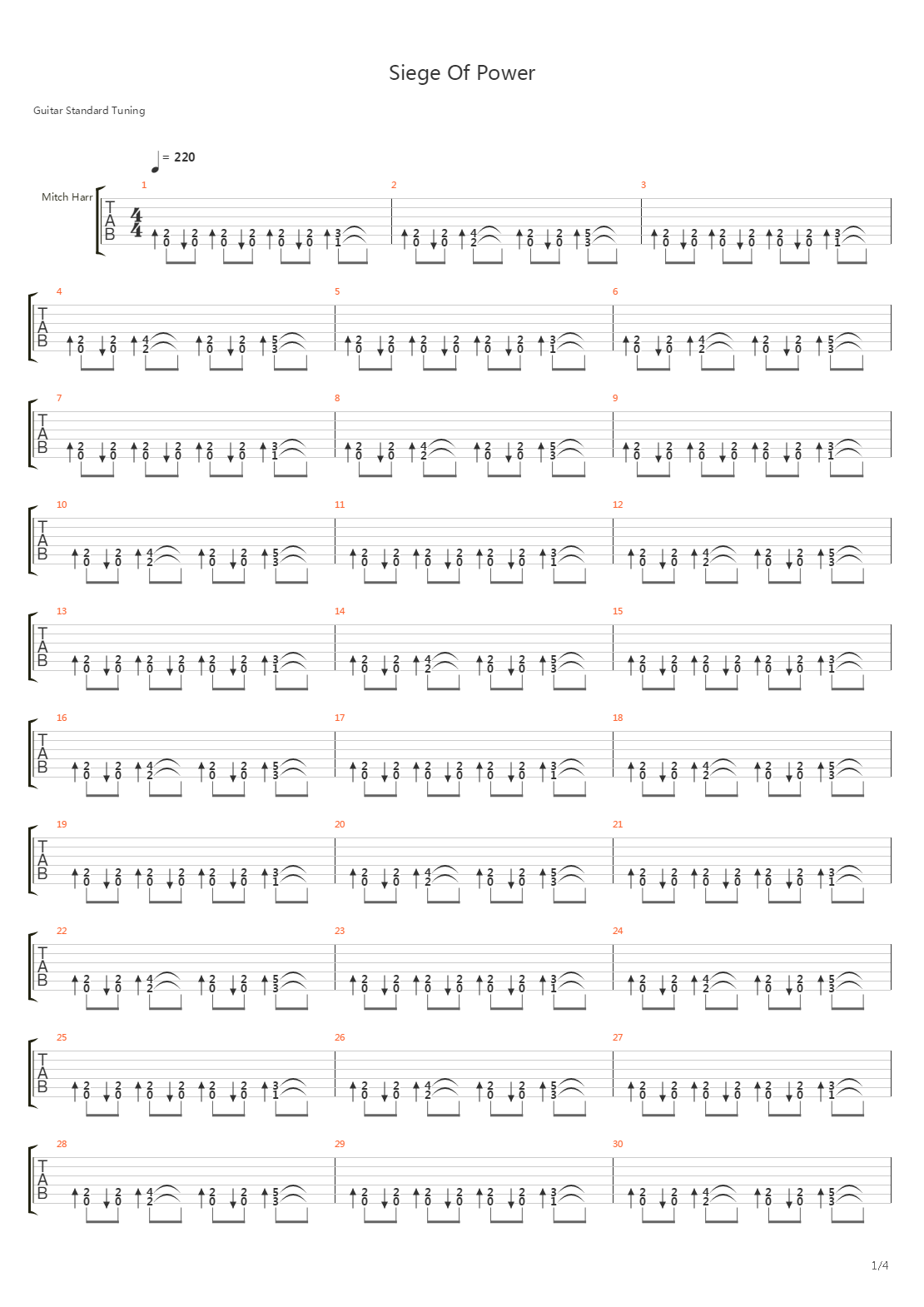 Siege Of Power吉他谱