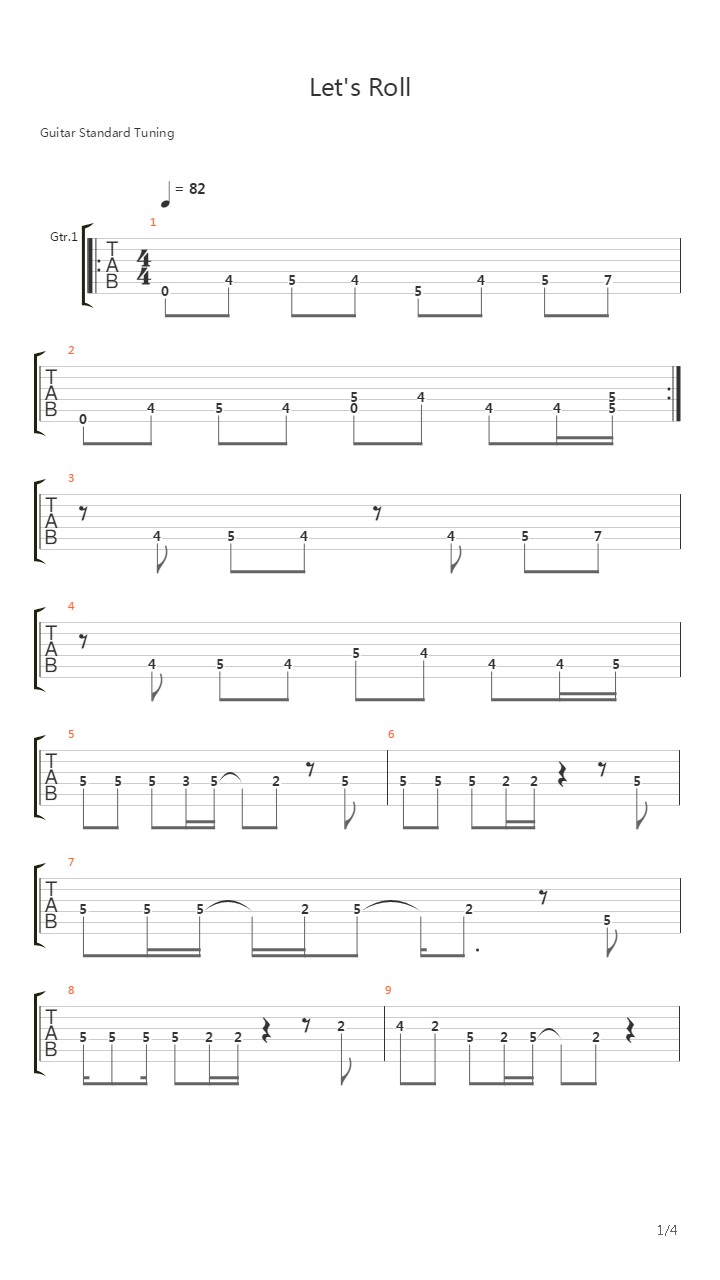 Lets Roll吉他谱