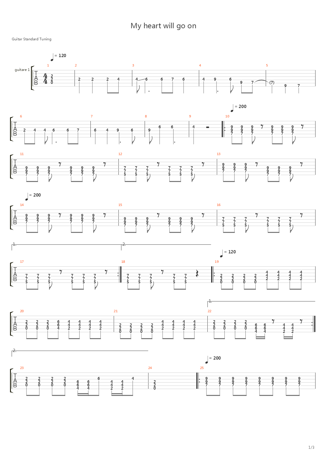 my heart will go on吉他譜