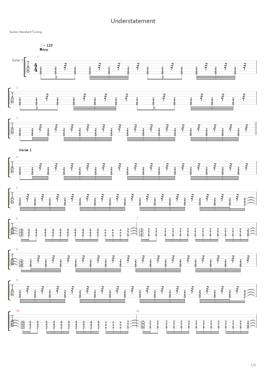 Understatement吉他谱