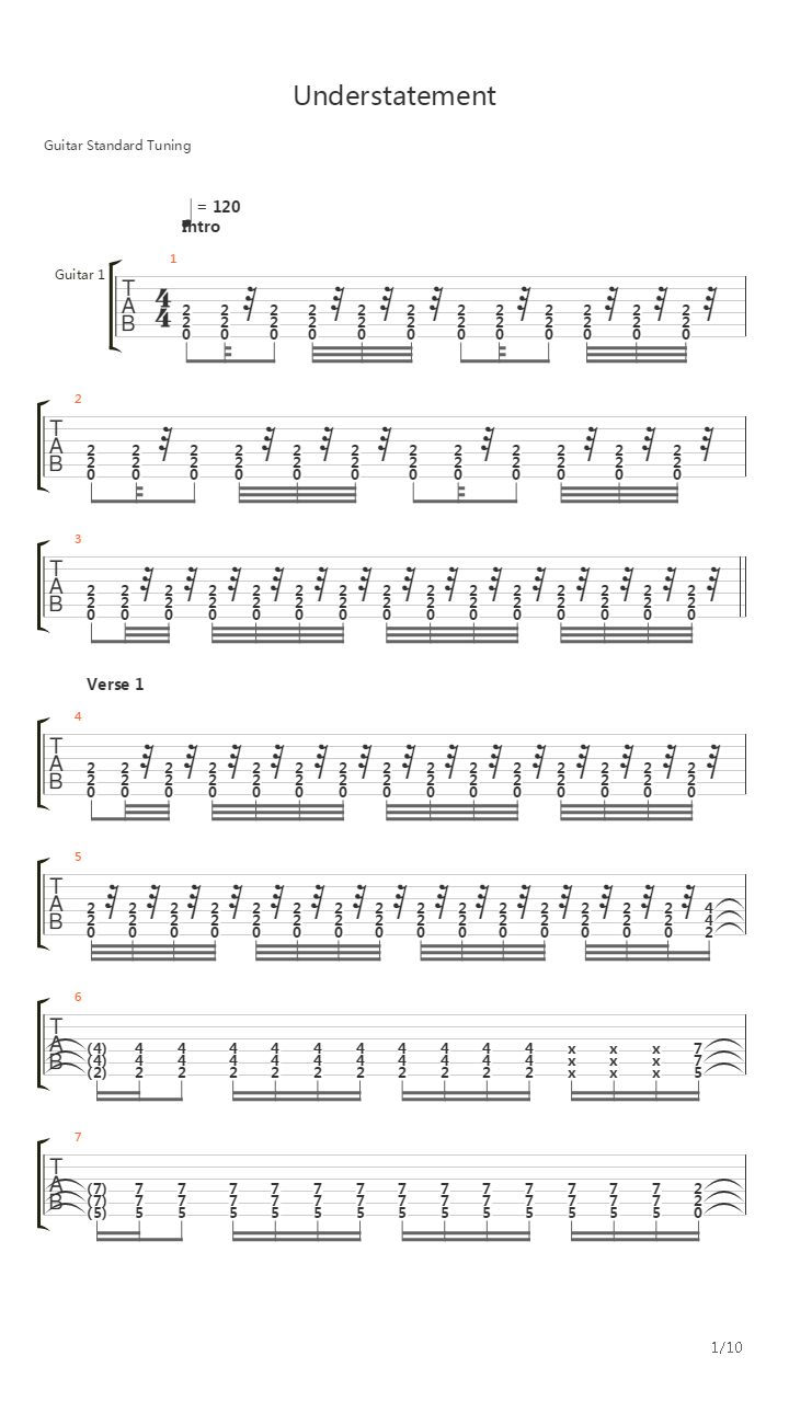 Understatement吉他谱