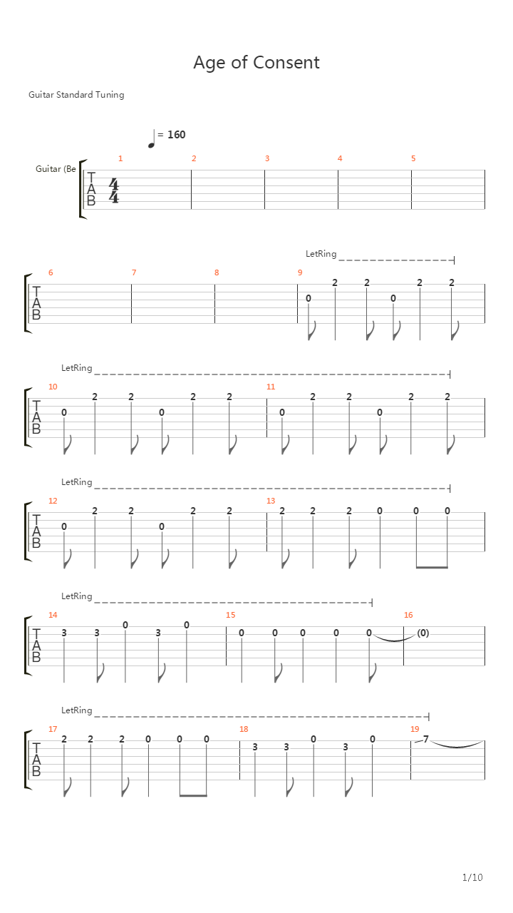 Age Оf Сonsent吉他谱