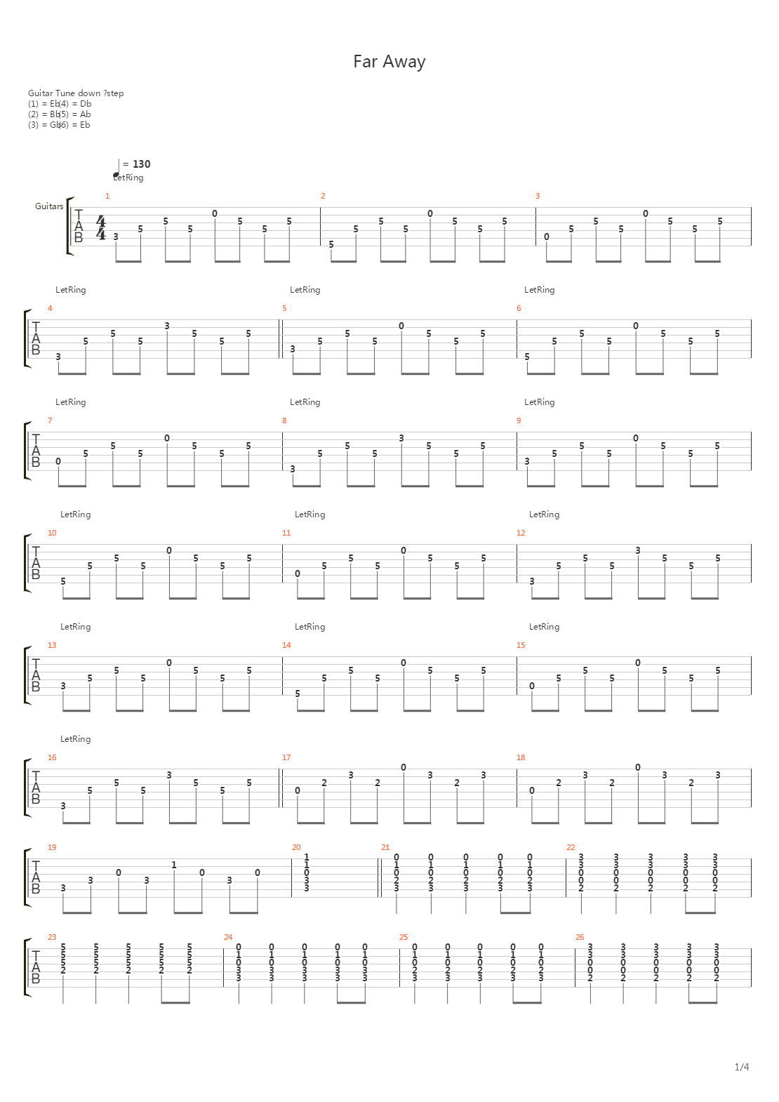 Far Away吉他谱