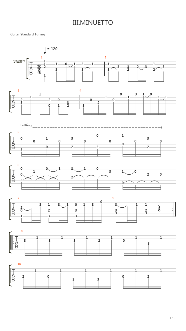 Minuetto吉他谱