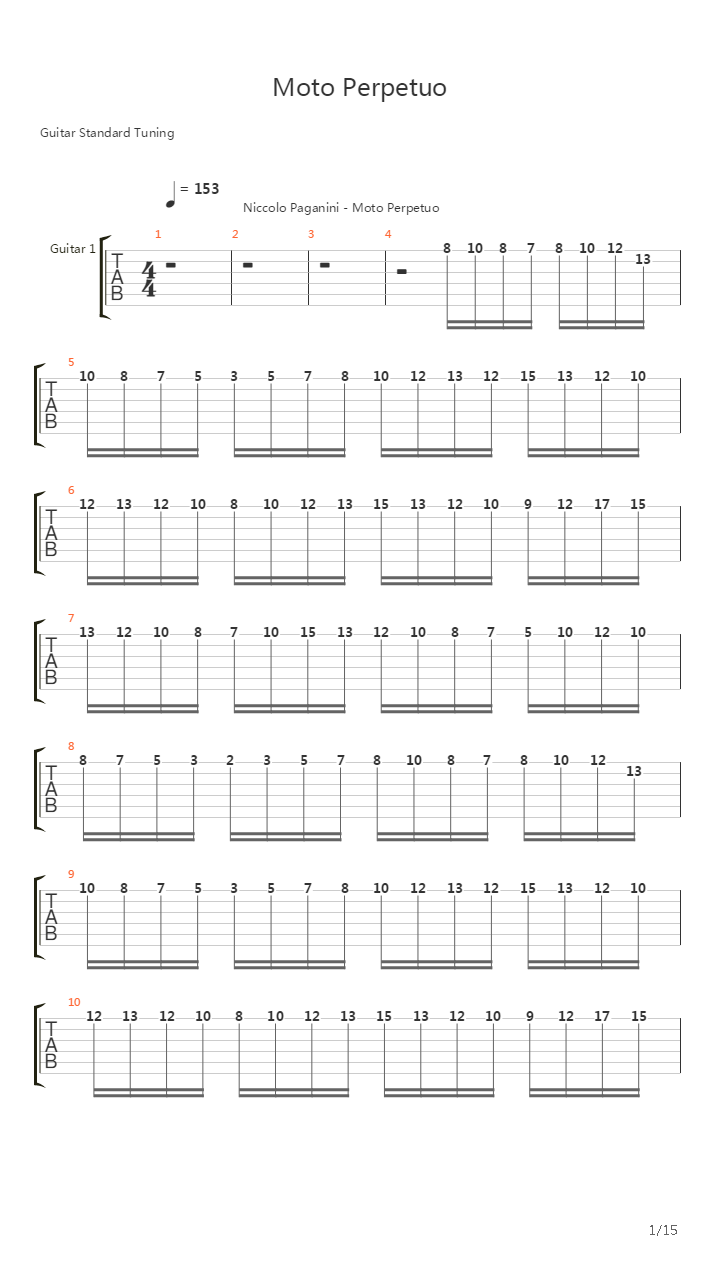 Moto Perpetuo吉他谱