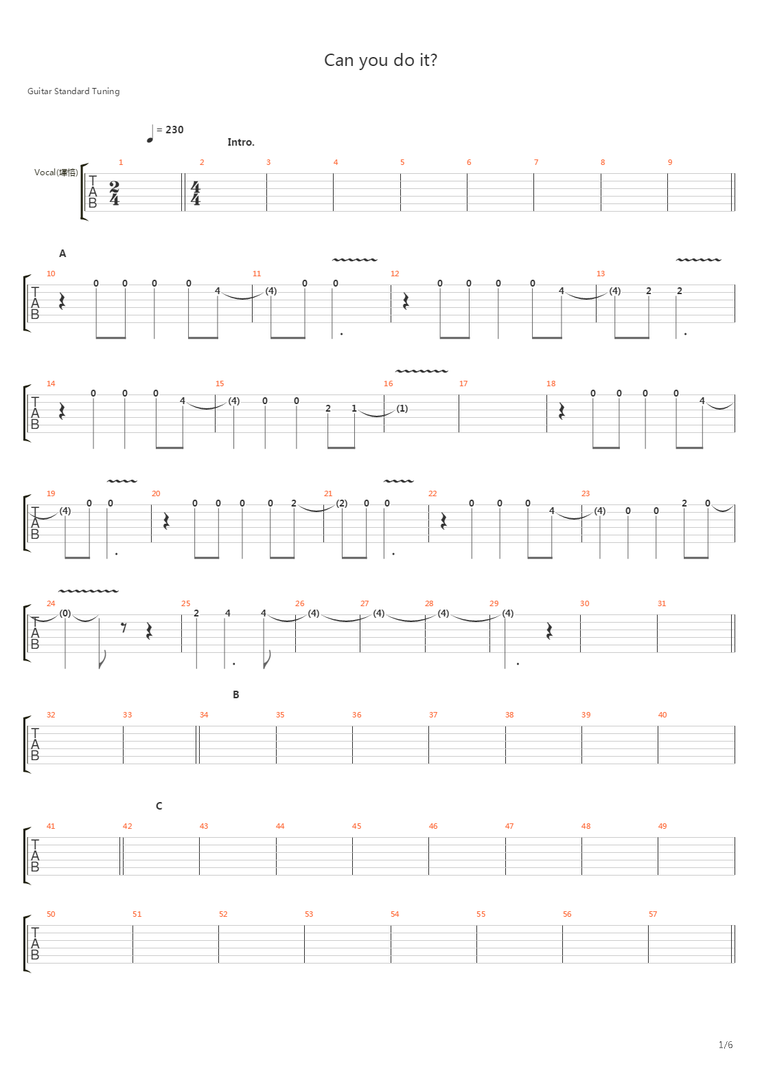 Can You do It吉他谱