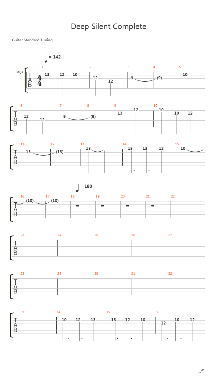 Deep Silent Complete吉他谱