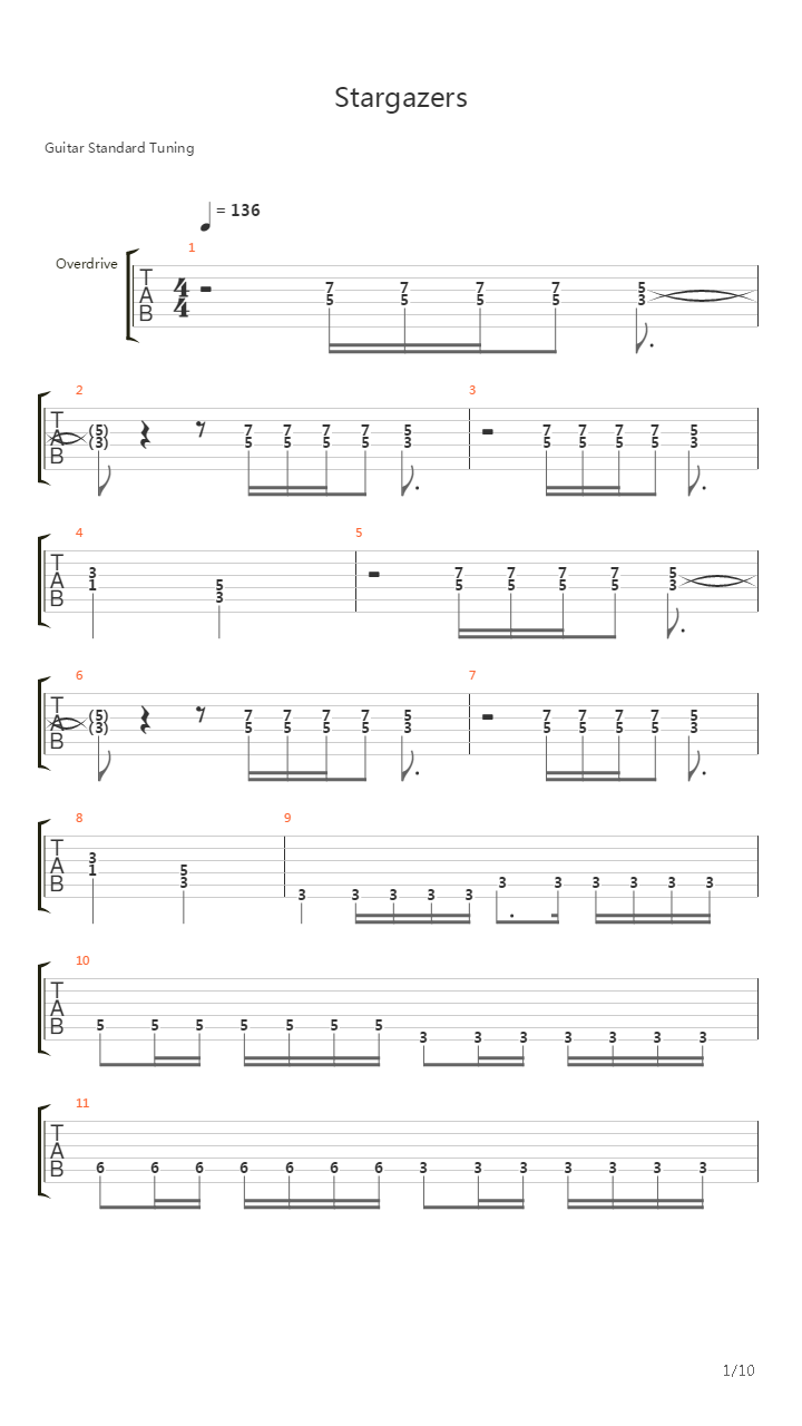 Stargazers吉他谱