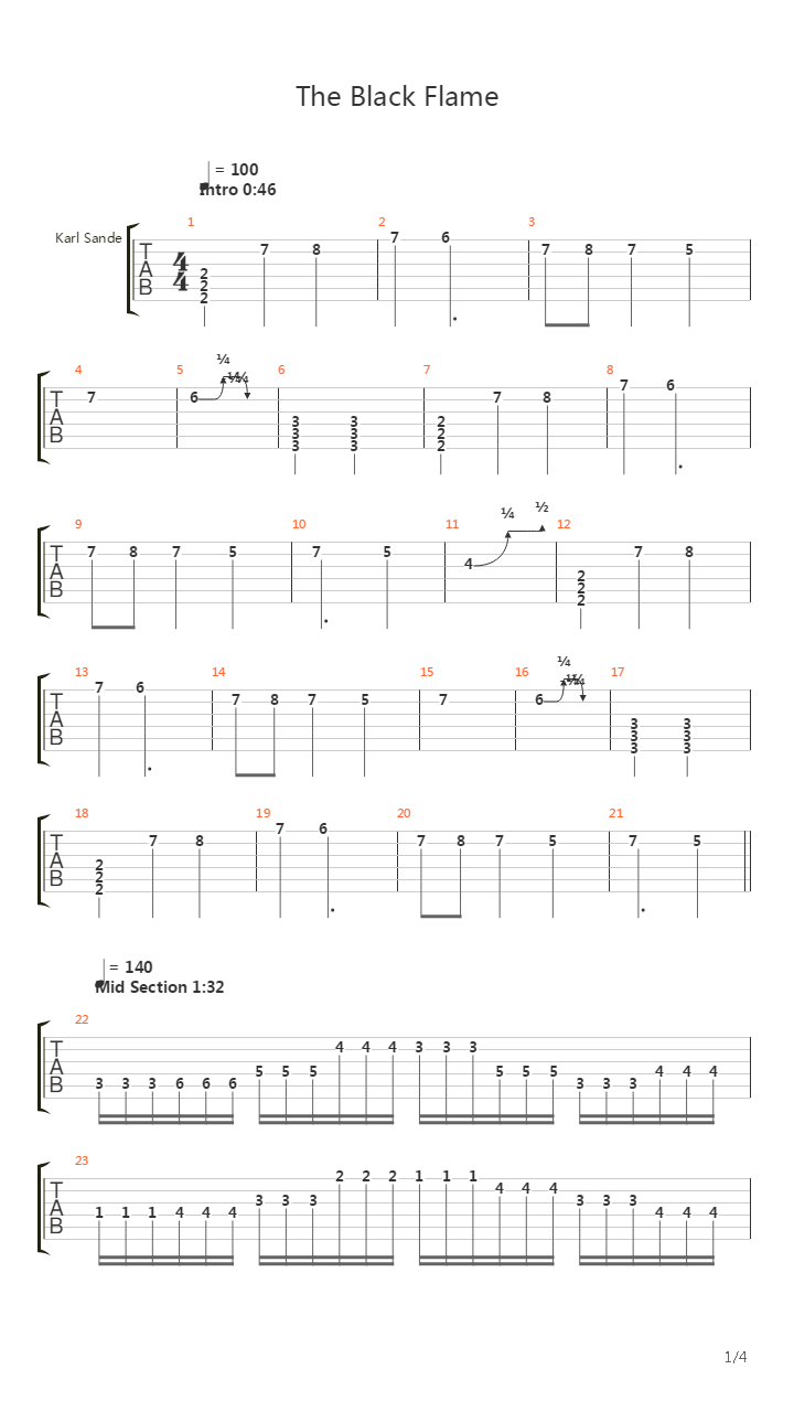 The Black Flame吉他谱