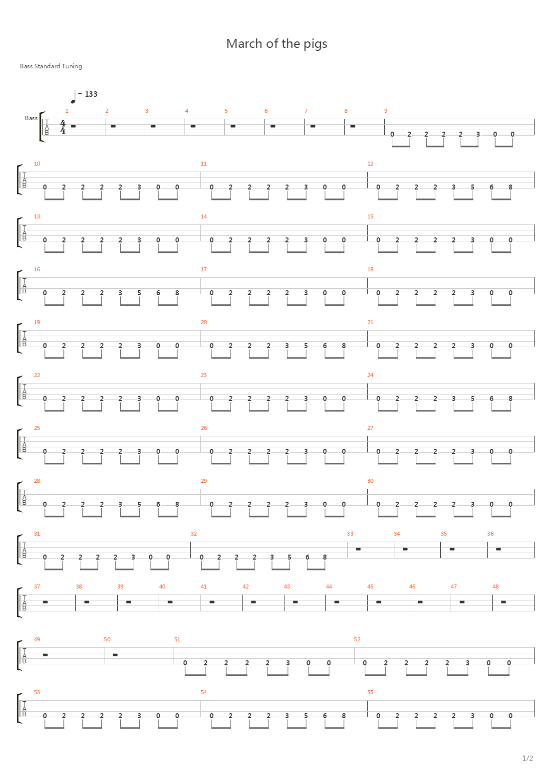 March of the pigs吉他谱