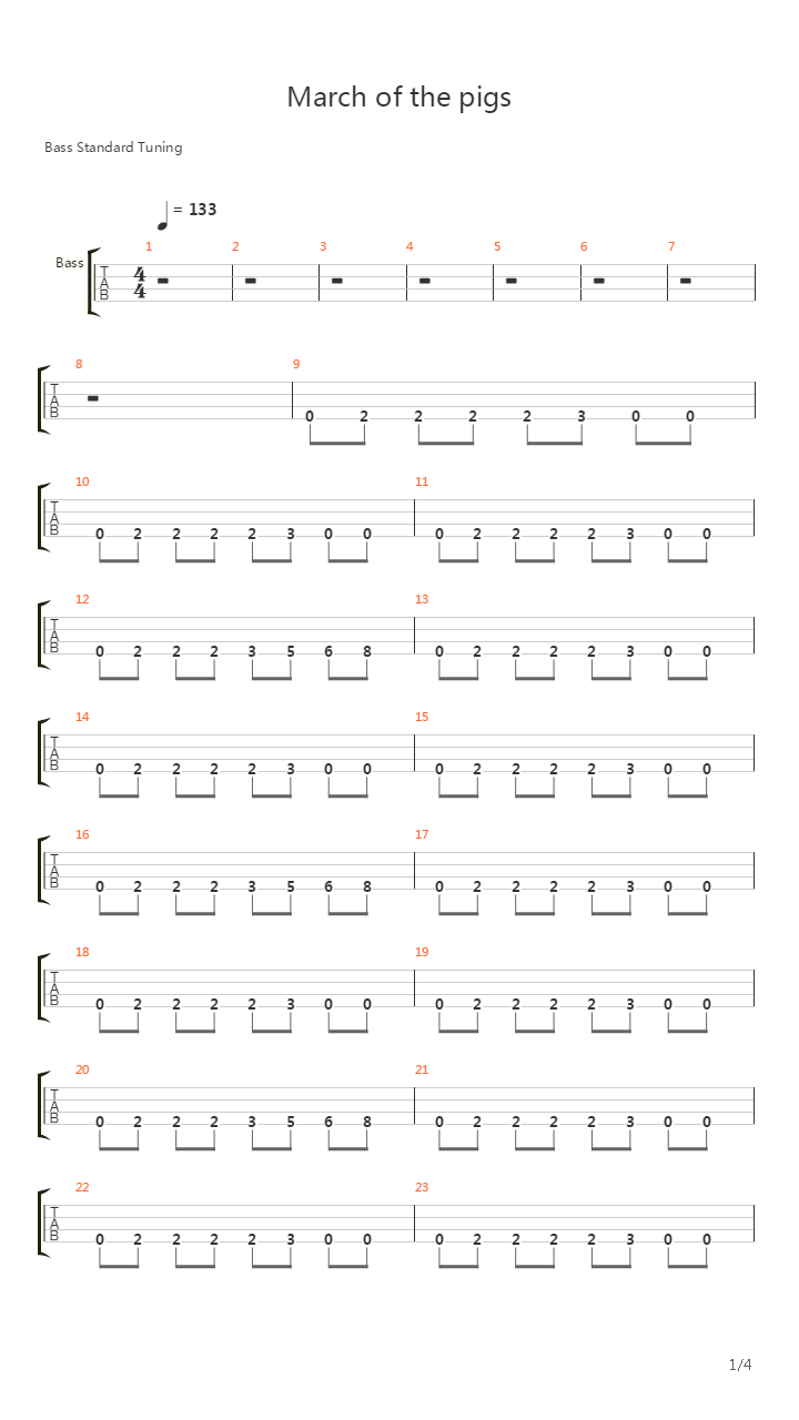 March of the pigs吉他谱