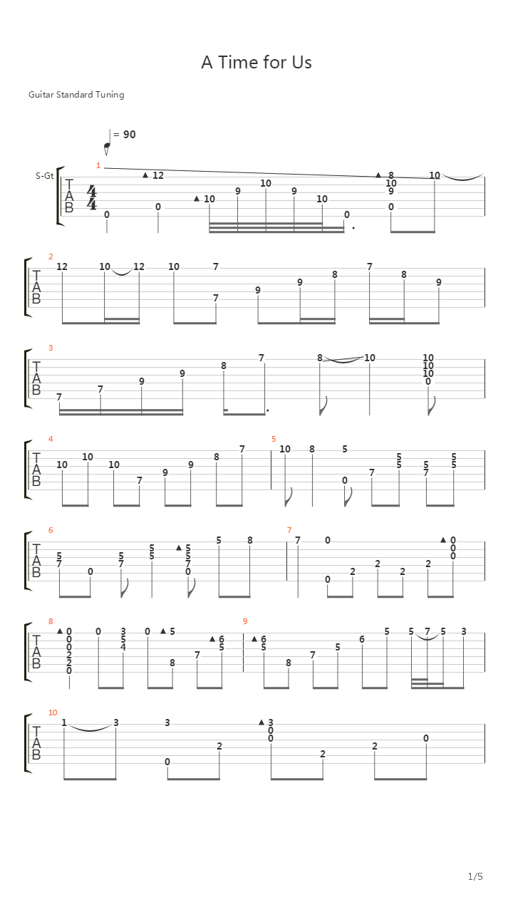 A Time for Us (arr. by Ngo Tin)吉他谱