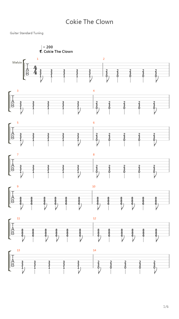 Cokie The Clown吉他谱