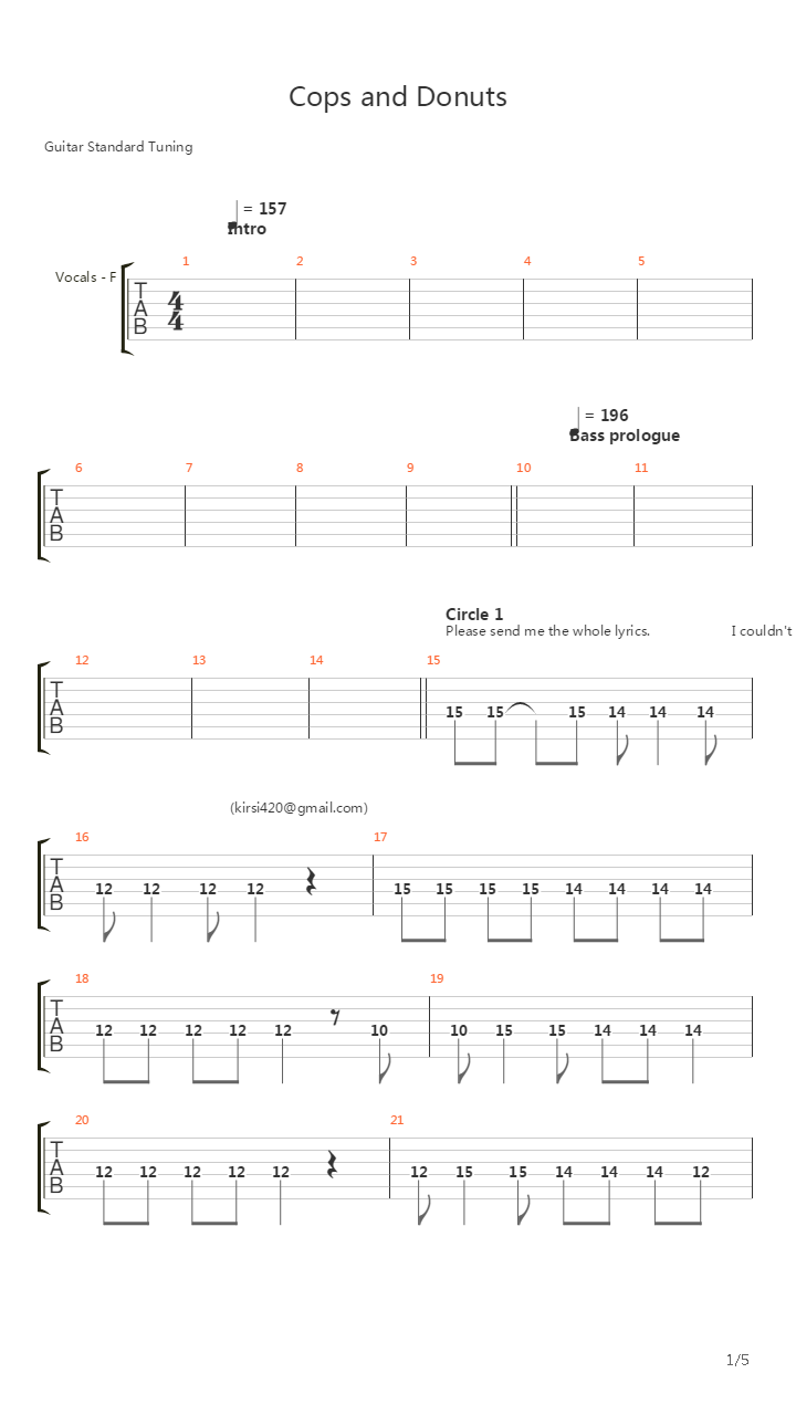 Cops And Donuts吉他谱