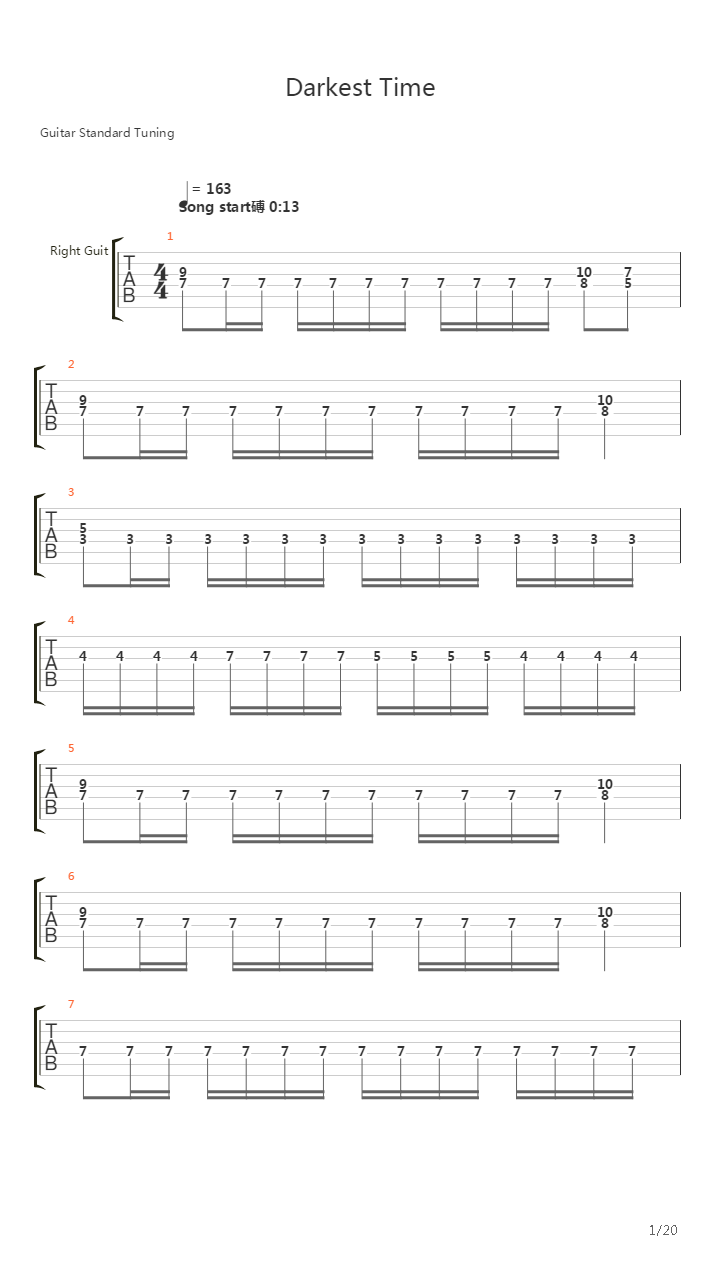 Darkest Time吉他谱