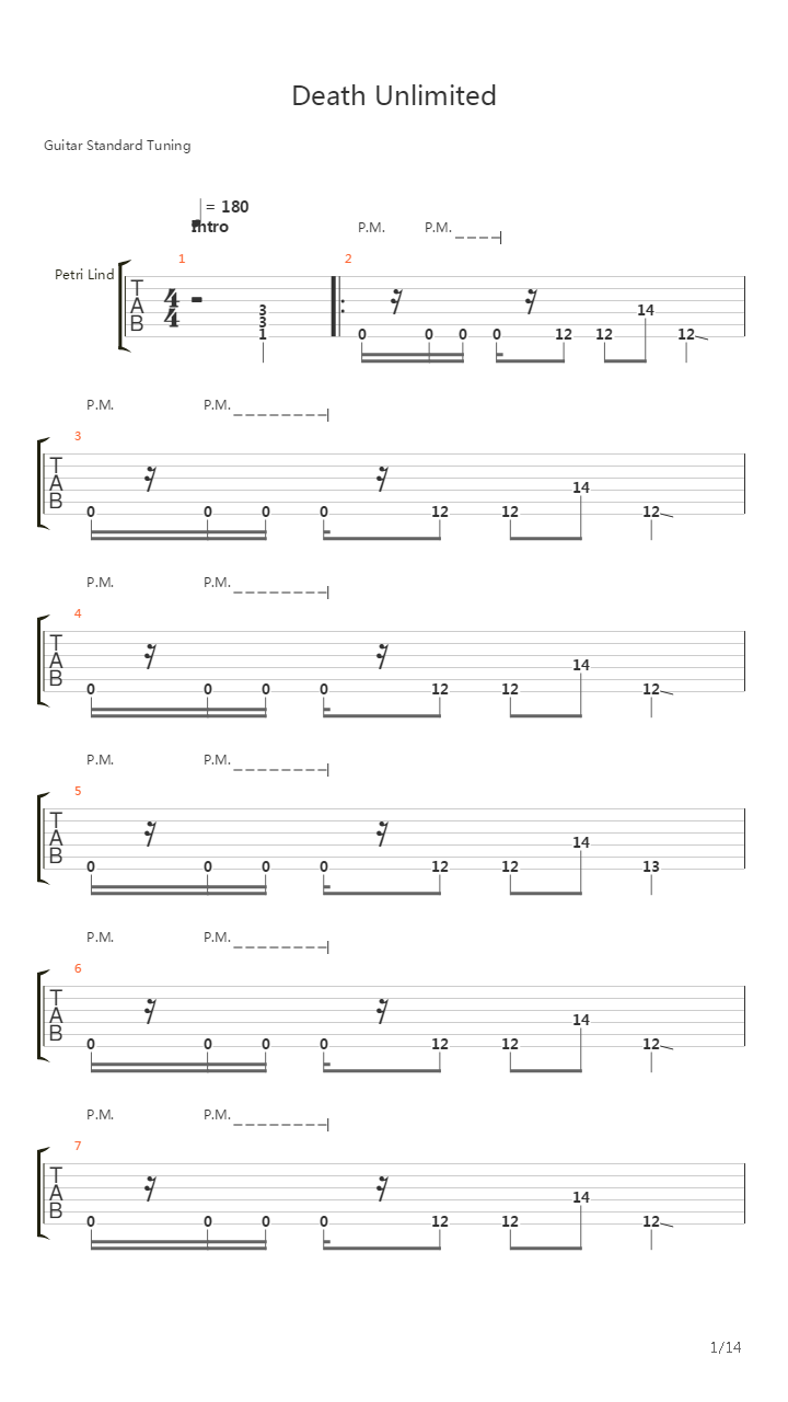 Death Unlimited吉他谱