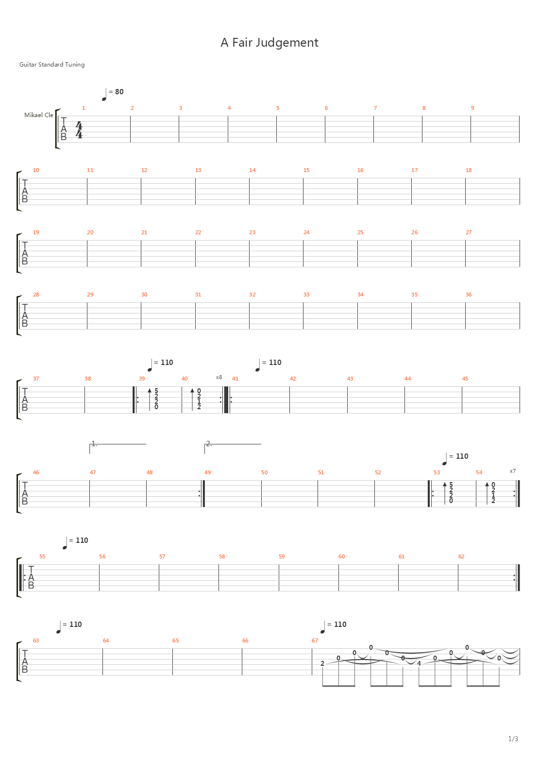 A Fair Judgement吉他谱