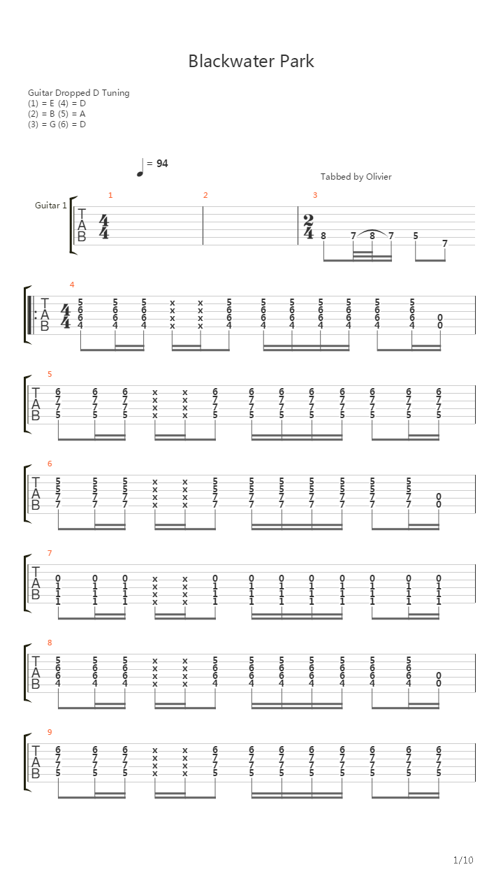 Blackwater Park吉他谱