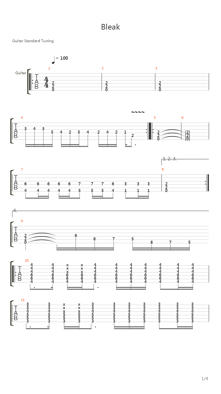 Bleak吉他谱