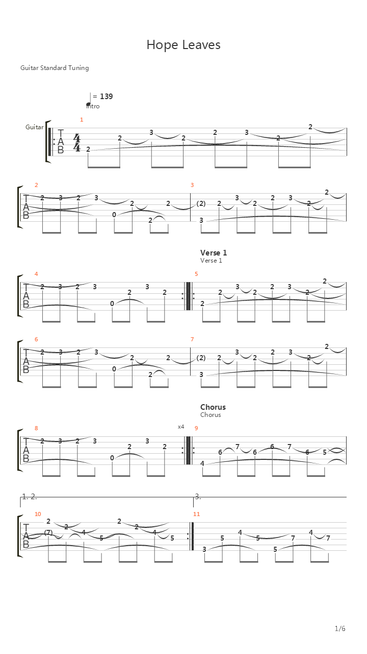 Hope Leaves吉他谱