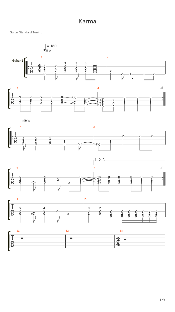 Karma吉他谱