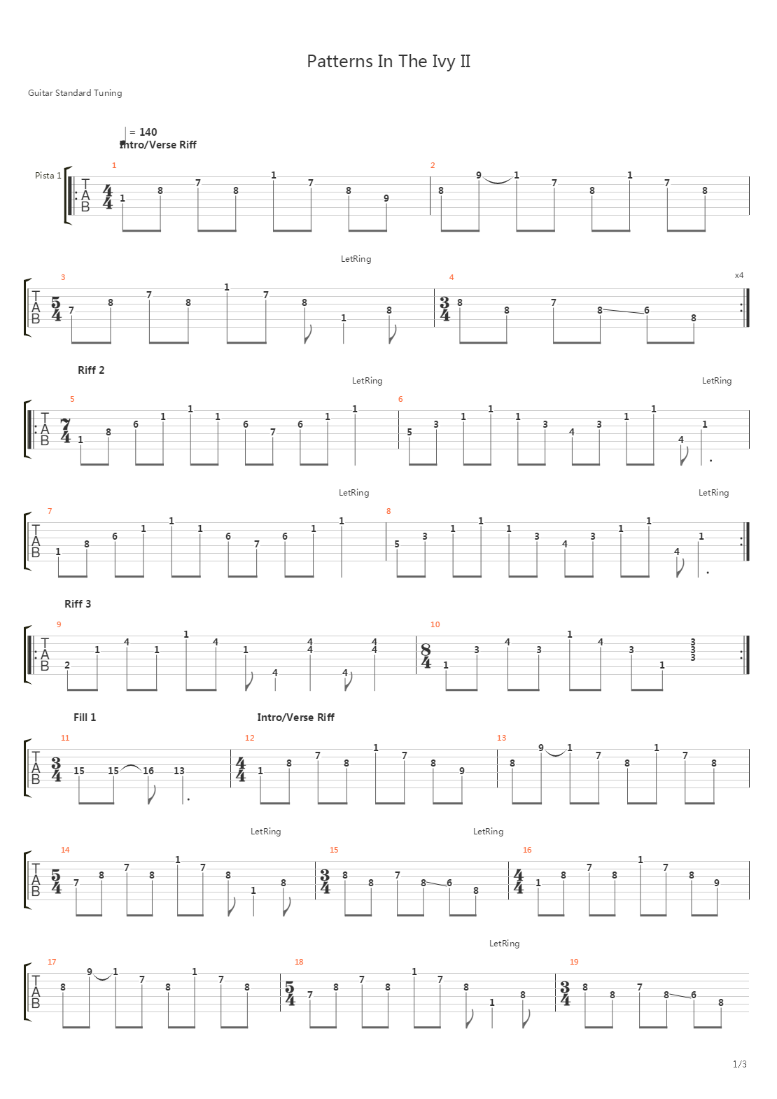 Patterns In The Ivy II吉他谱